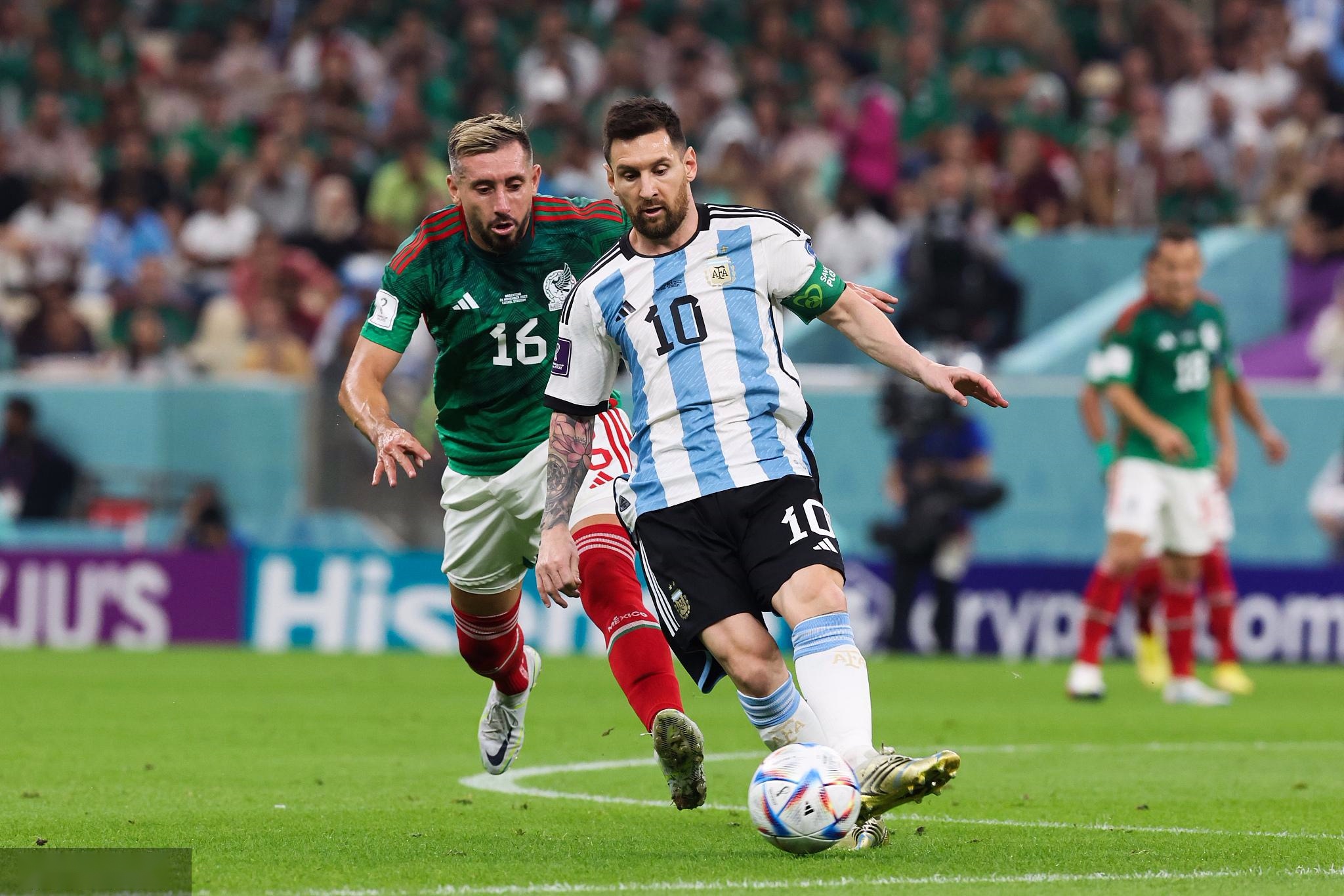 梅西破门，阿根廷2比0墨西哥，梅西疯狂庆祝