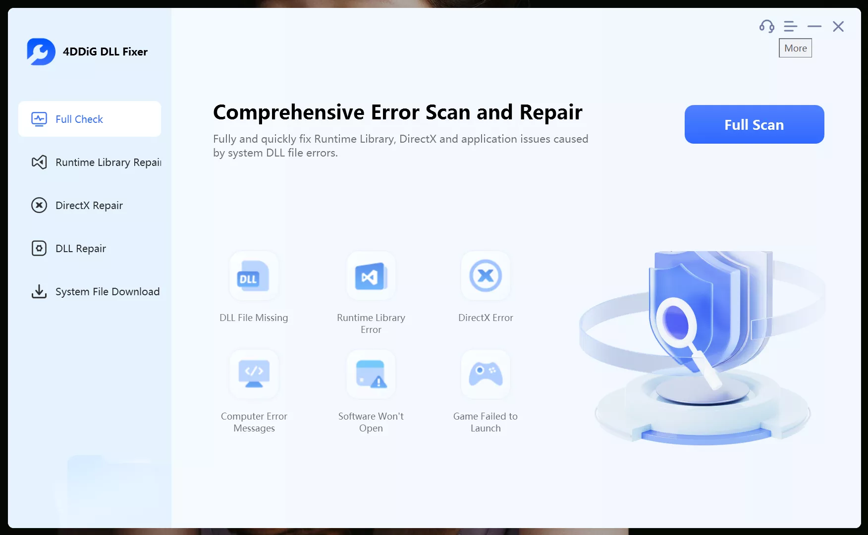 这软件比电脑管家还好用，主打电脑系统故障修复