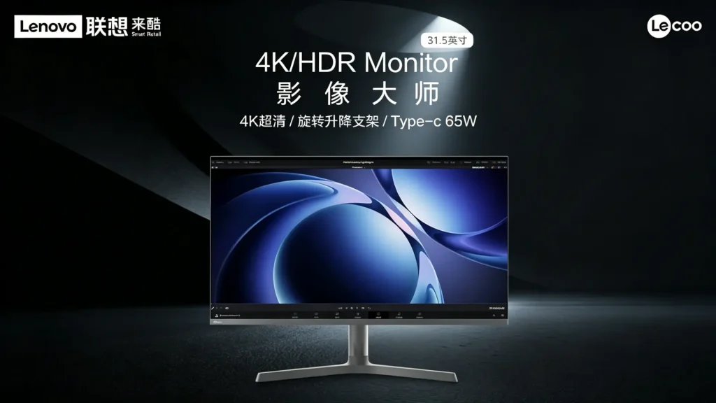 显示器:31.5寸4K带KVM和65W快充,只卖1799元 显示器:31.5寸4K带KVM和65W快充,只卖1799元